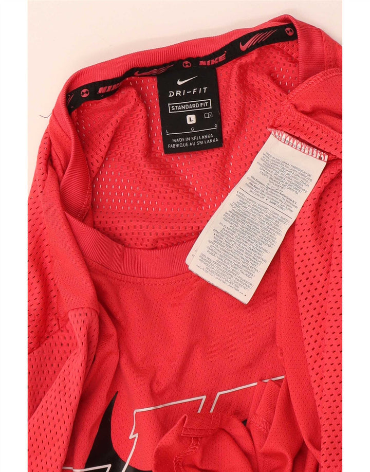Męski T-shirt Nike Dri Fit Standard Graphic Top, duży, czerwony, poliester
