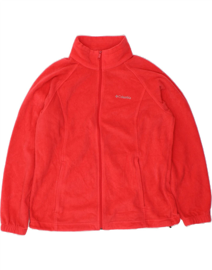 COLUMBIA Womens Fleece Jacket UK 18 XL Red Polyester Vintage Columbia and Second-Hand Columbia from Messina Hembry 