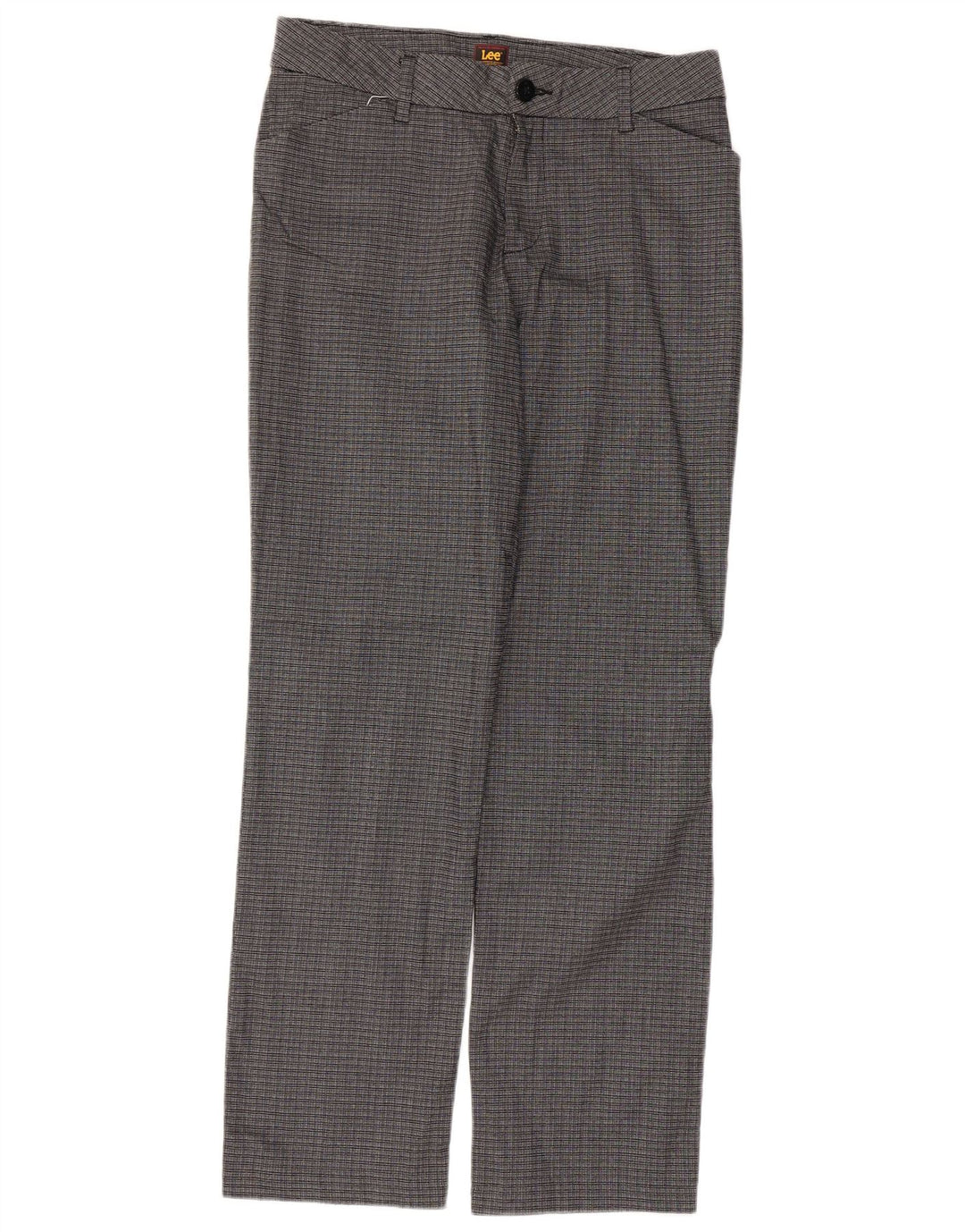 Damskie proste spodnie Lee US 8 Medium W34 L31 Szara kratka