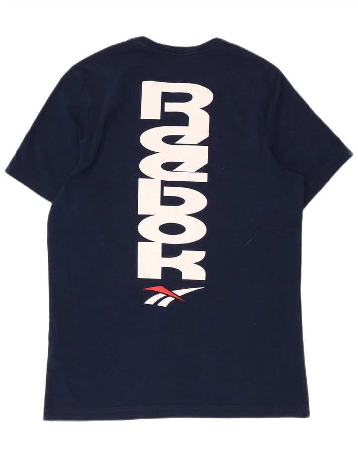 Męska koszulka z grafiką Reebok Top, średnia, granatowa, bawełniana