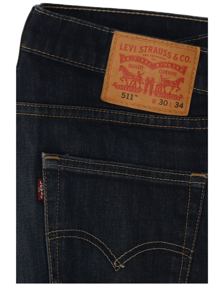 Męskie jeansy LEVI'S 511 Slim W30 L34 Granatowa bawełna