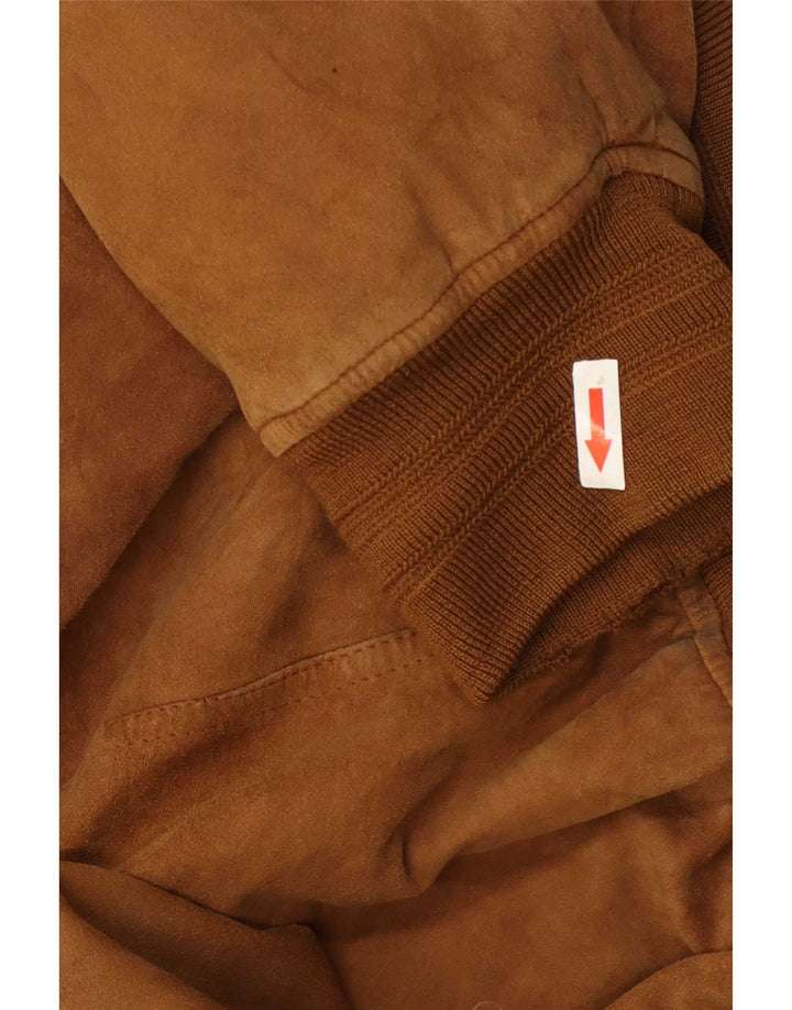 Vintage męska zamszowa kurtka bomber UK 42 XL beżowa