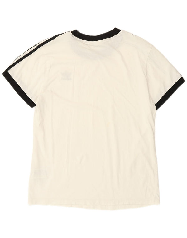 Damska koszulka Adidas Top UK 10 Small White Striped Cotton