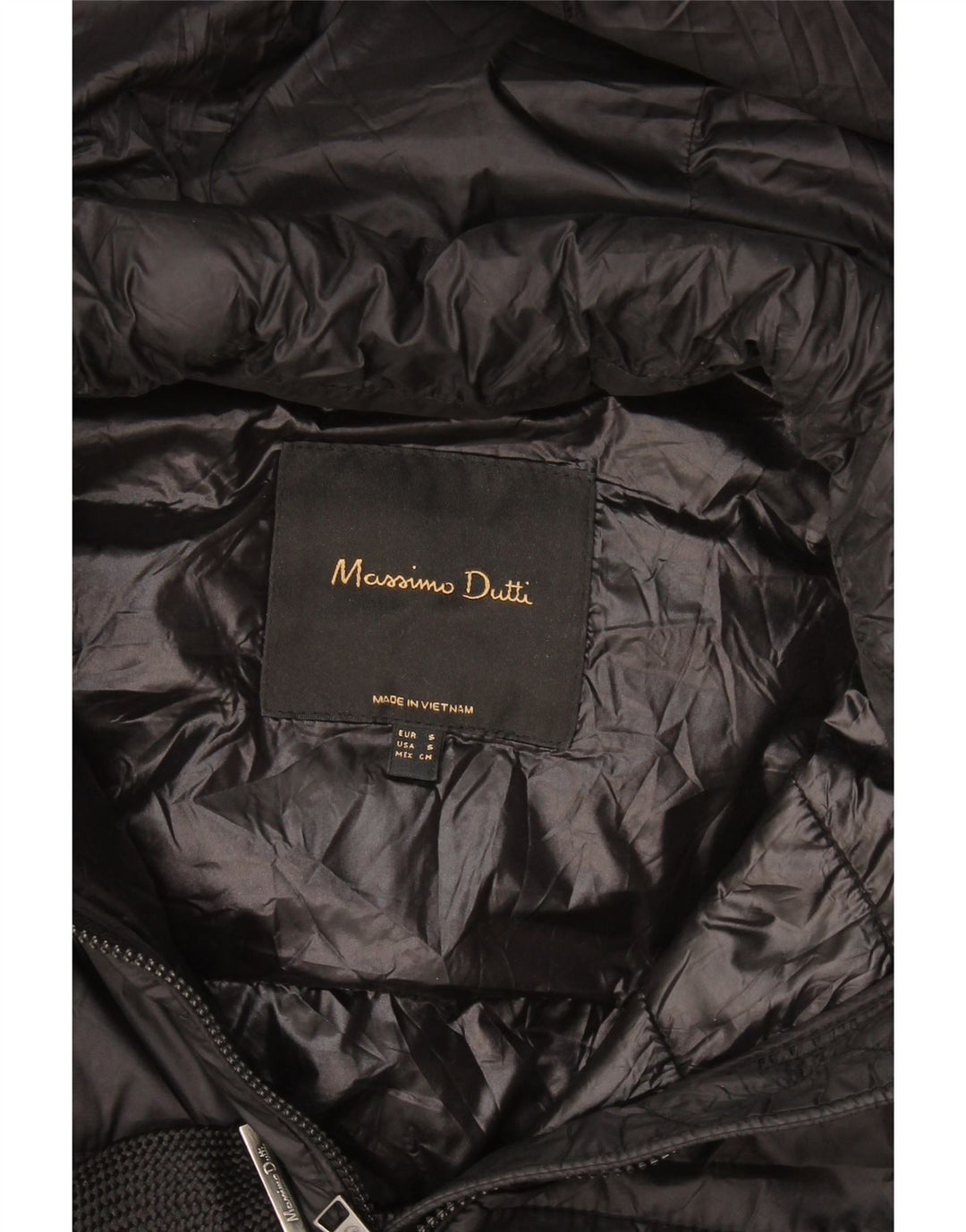 Damska wyściełana kamizelka z kapturem Massimo Dutti UK 10, mała czarna