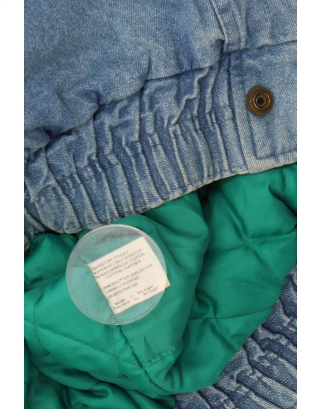 HEIN GERICKE Męska wojskowa kurtka dżinsowa o luźnym kroju UK 38, średnia niebieska bawełna