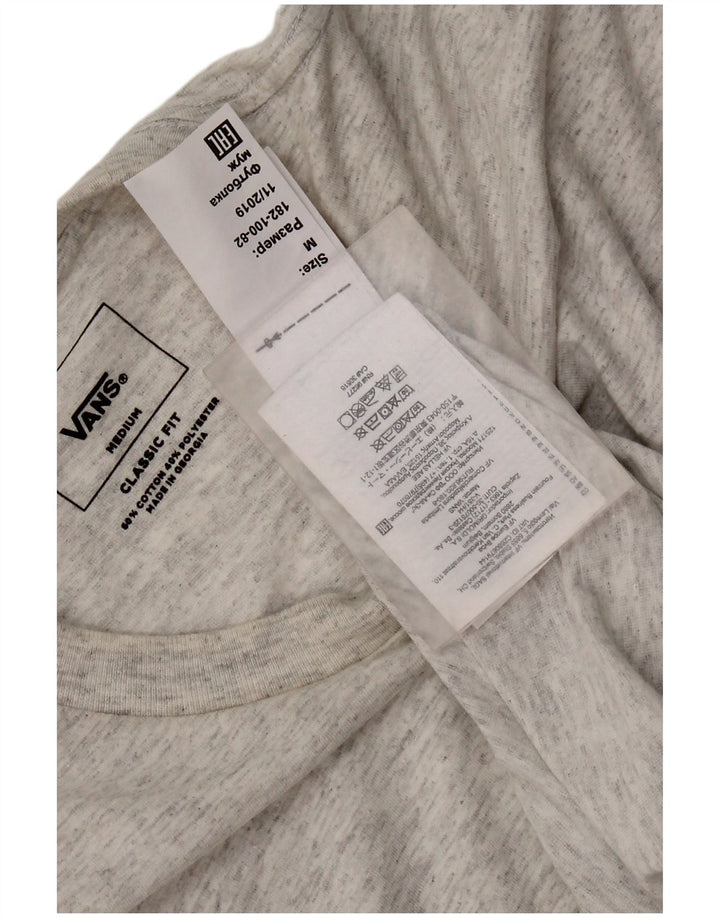 Męski T-shirt Vans o klasycznym kroju, średnioszary, bawełniany w cętki