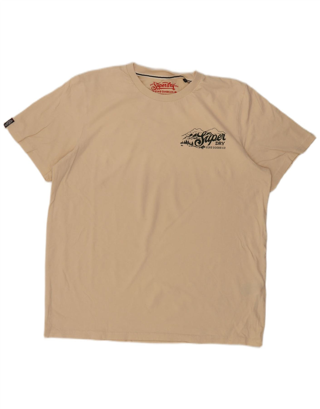 T-shirt męski Superdry 2XL, beżowy, bawełniany