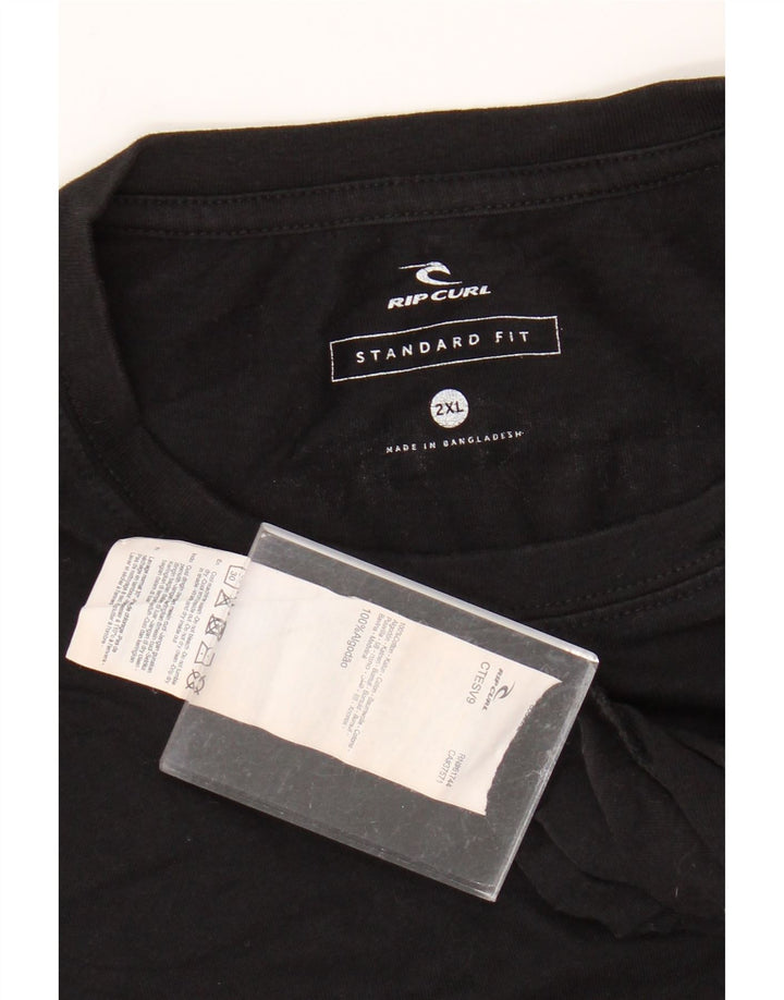 Męska koszulka RIP CURL o standardowym kroju z grafiką, 2XL, czarna, bawełniana