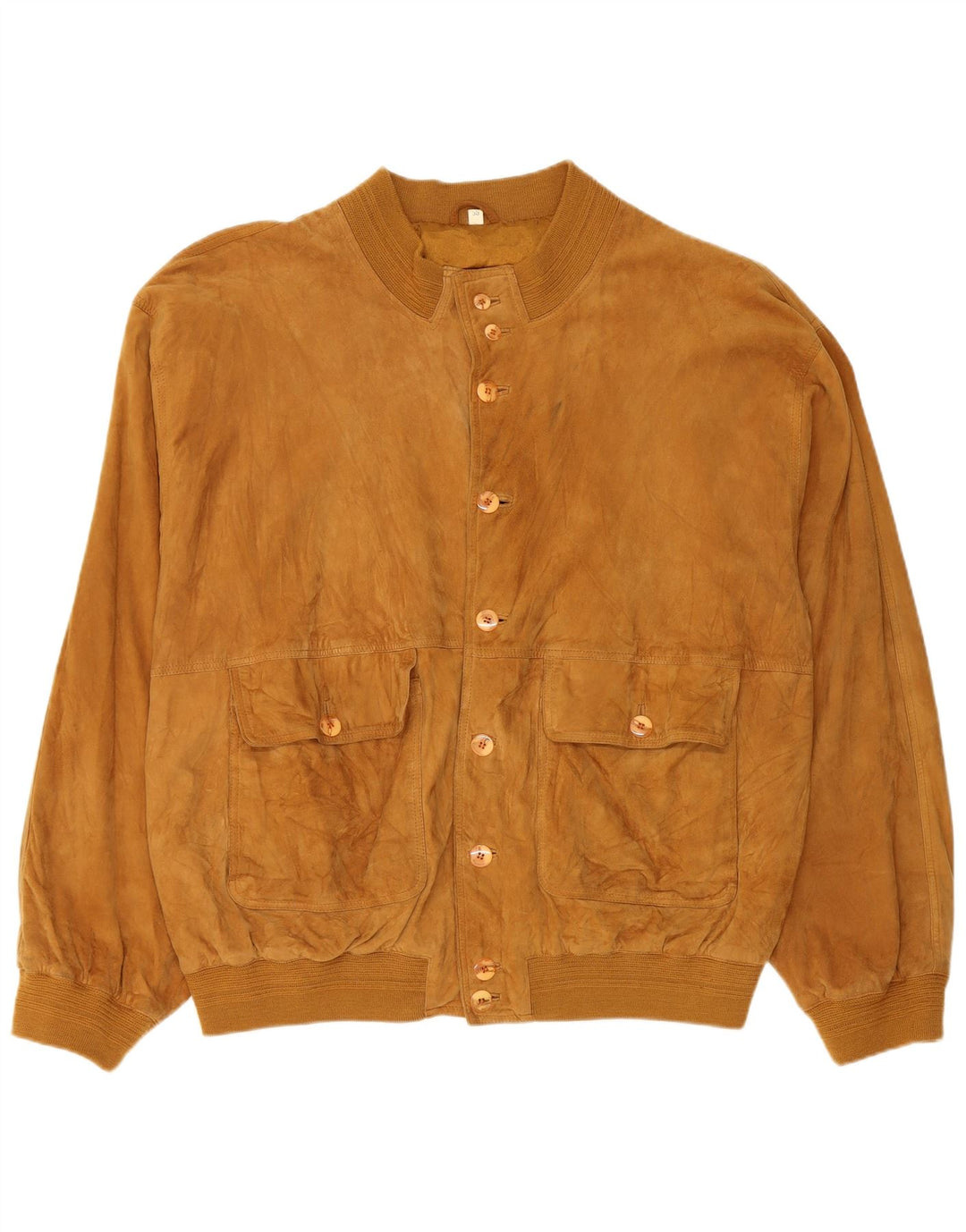 Vintage męska zamszowa kurtka bomber IT 58 4XL brązowa skóra