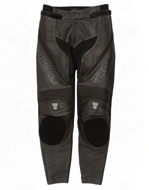 Damskie skórzane spodnie motocyklowe Probiker UK 14 Medium W30 L30 Czarne