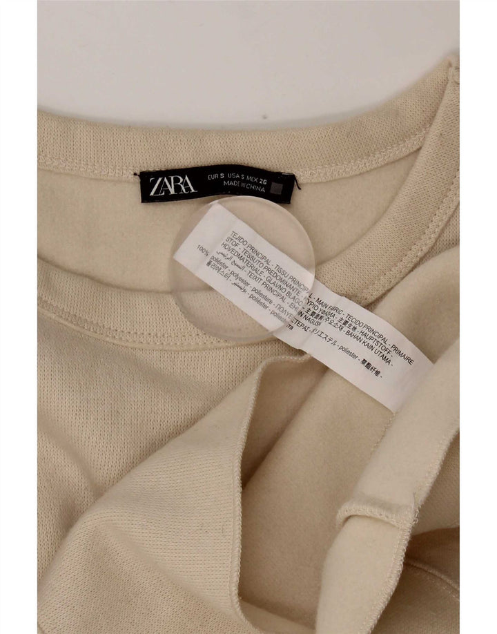Damski sweter oversize Zara UK 10, mały, beżowy poliester