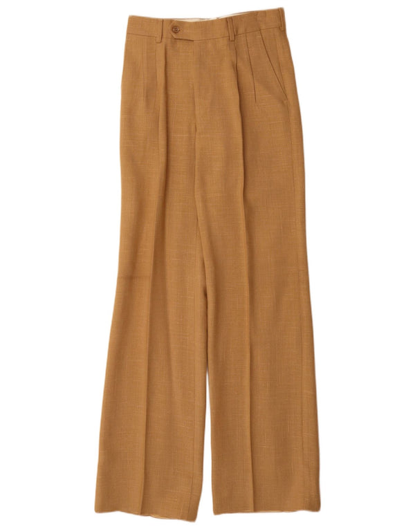 Vintage Womens Pegged Suit Trousers IT 42 Medium W26 L32 Beige Viscose
