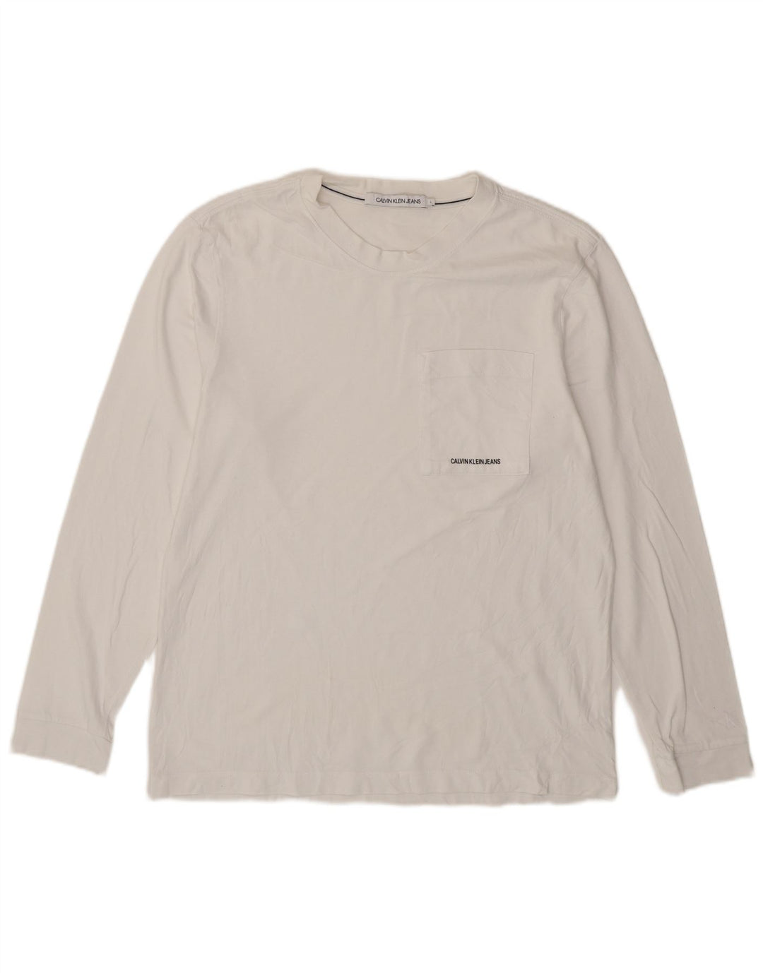 Męski top z długim rękawem Calvin Klein Jeans, duży, biały