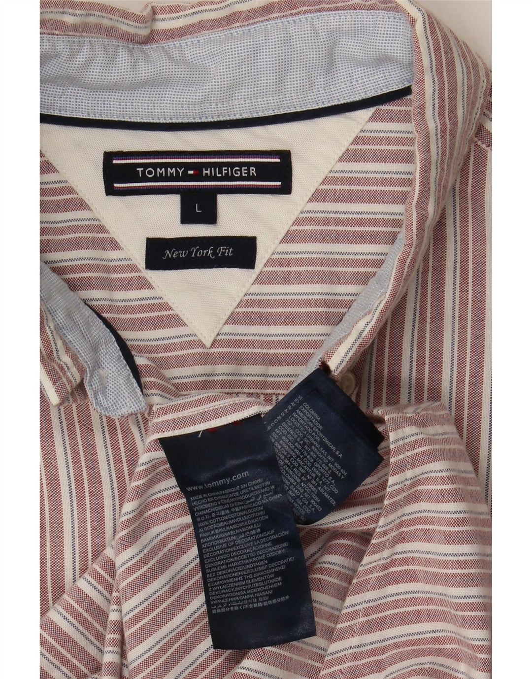 Koszula męska Tommy Hilfiger, duża, bawełniana w czerwone paski