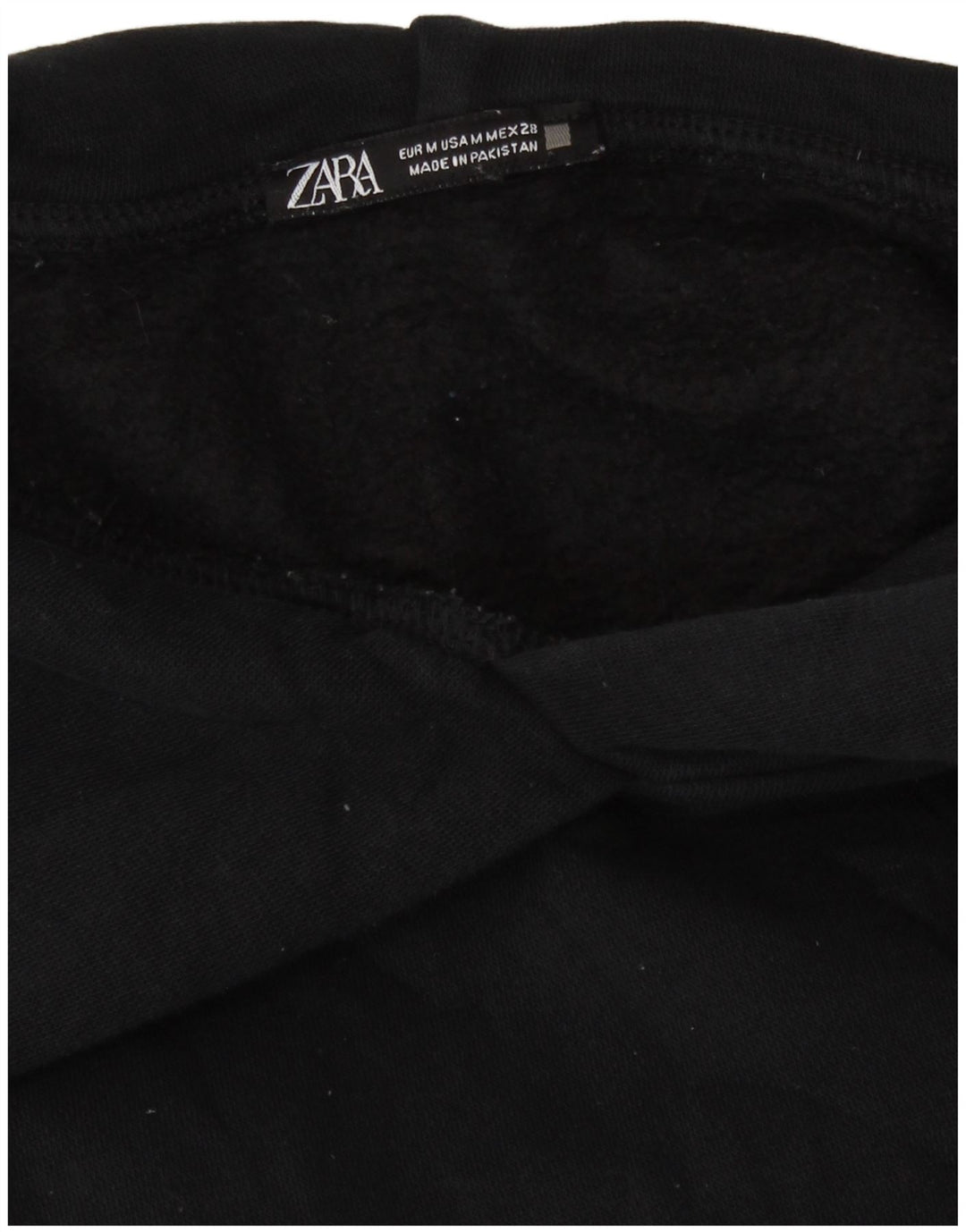 Damski sweter oversize z kapturem Zara UK 14, średni czarny, bawełniany