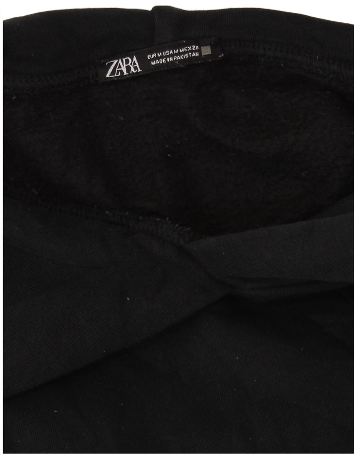 Damski sweter oversize z kapturem Zara UK 14, średni czarny, bawełniany