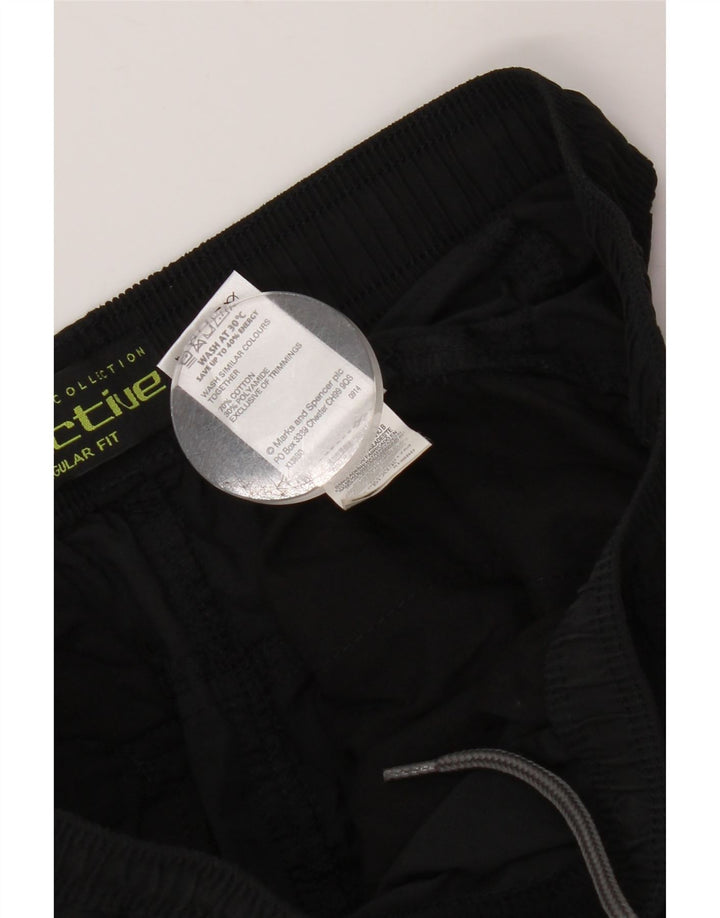 Męskie spodnie chino MARKS & SPENCER o regularnym kroju W33 L33 Czarna bawełna