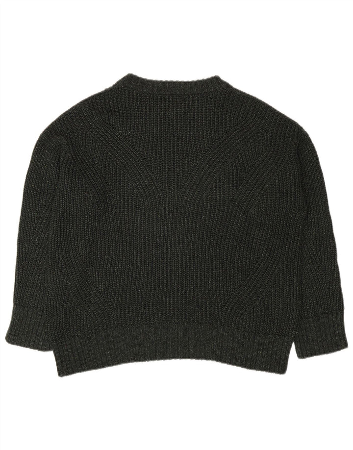 Damski sweter oversize Massimo Dutti z okrągłym dekoltem, UK 14, średni khaki