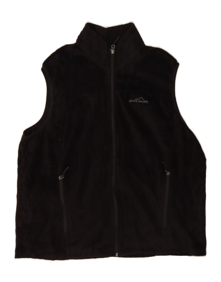 EDDIE BAUER Mens Fleece Gilet UK 44 2XL Black Polyester Vintage Eddie Bauer and Second-Hand Eddie Bauer from Messina Hembry 