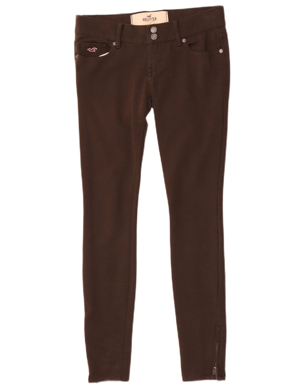 Damskie spodnie typu skinny z niskim stanem, Hollister US 0 XS W28 L27 brązowe