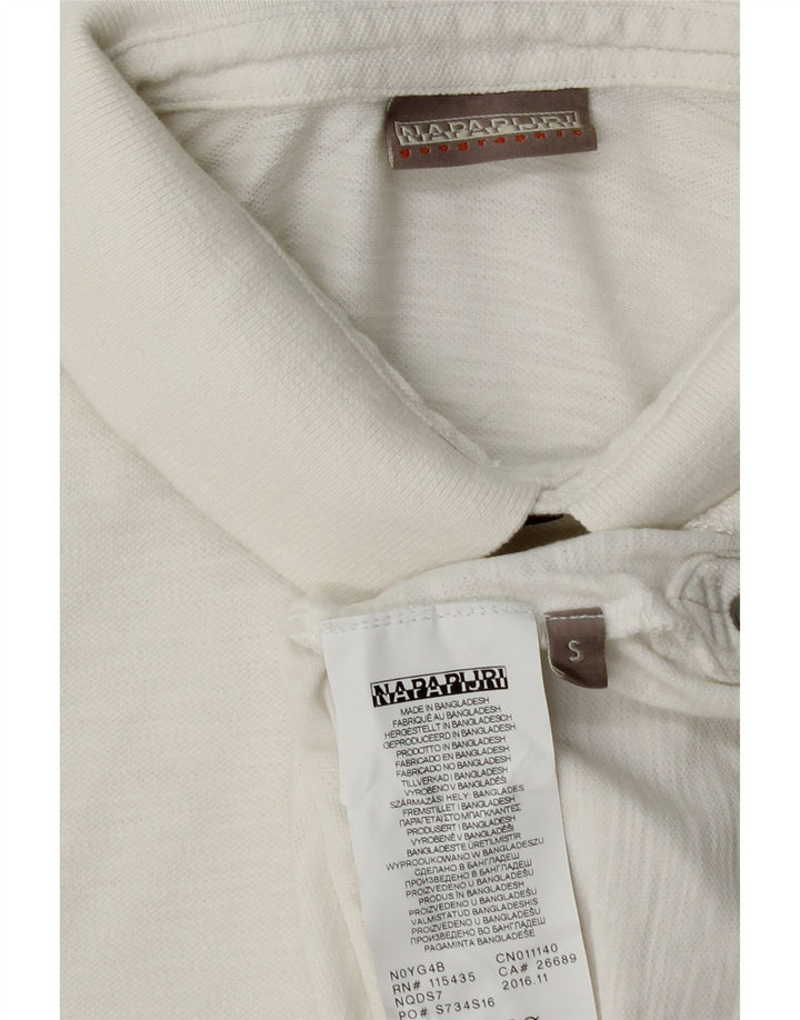 Męska koszulka polo Geographic NAPAPIJRI, mała, biała, bawełniana