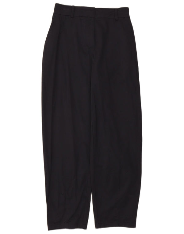 Damskie zwężane spodnie chino z wysokim stanem Zara XS W24 L26 Granatowa bawełna
