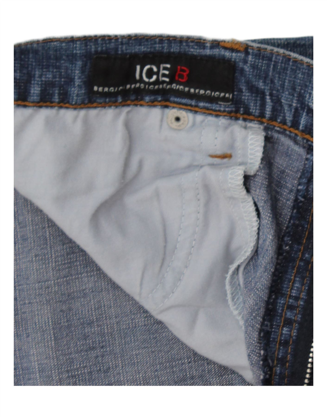 Damskie spodenki jeansowe ICEBERG W30 Średni niebieski, bawełniany