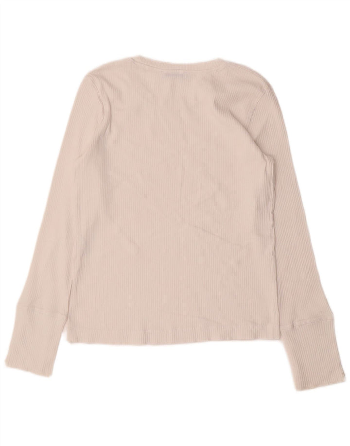 ZARA Womens Crop Top Long Sleeve UK 16 Large White Cotton