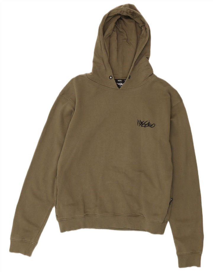 Damski sweter z kapturem i grafiką Mossimo US 12, duża bawełna khaki
