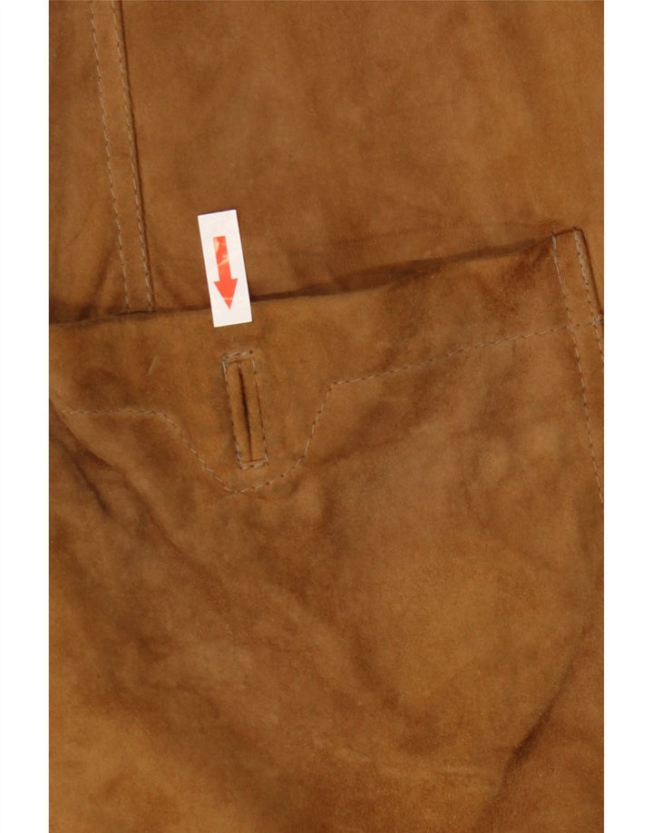 Męska marynarka zapinana na 2 guziki w stylu vintage, UK 42 XL, brązowa skóra
