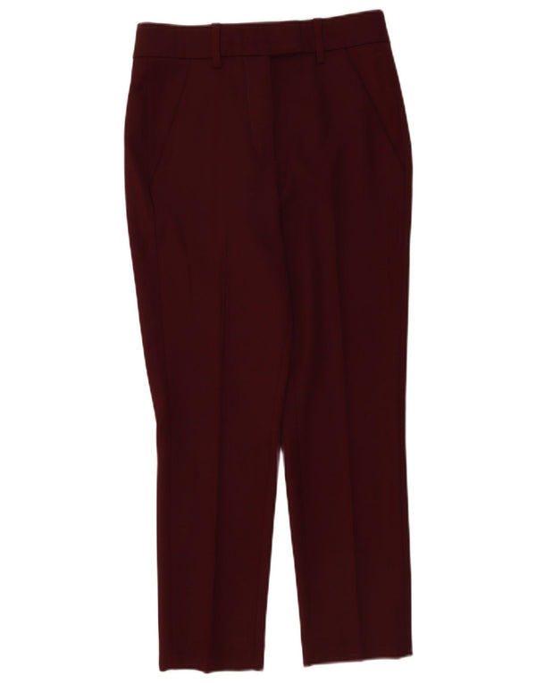 Damskie spodnie garniturowe Dondup z wysokim stanem IT 38 XS W26 L25 Burgundowa wełna