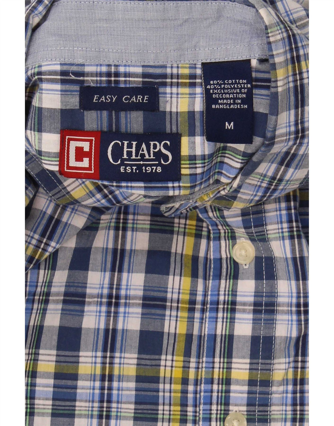 Koszula męska Chaps Easy Care, bawełniana w średnią niebieską kratkę