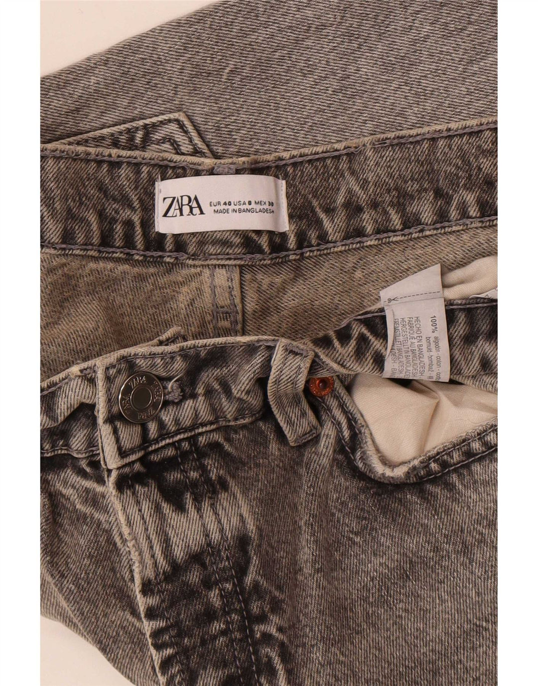 Damskie proste dżinsy Zara EU 40 Medium W30 L34 Szara bawełna