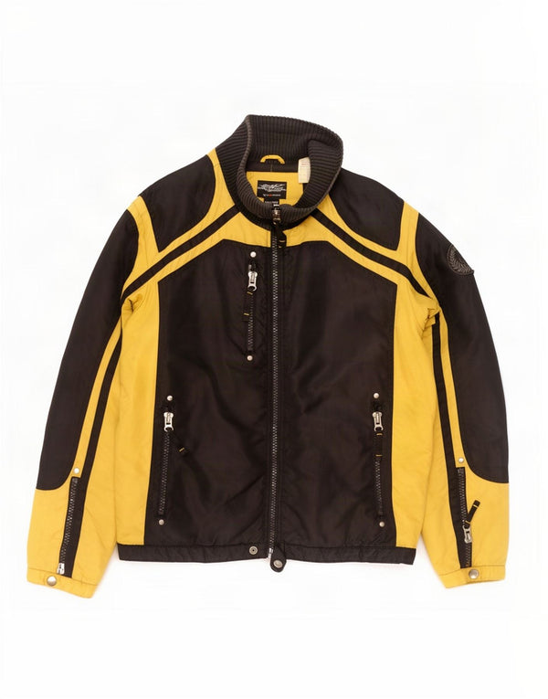 Energie Mens Graphic Racer Jacket UK 44 2XL Black Colourblock Polyamide