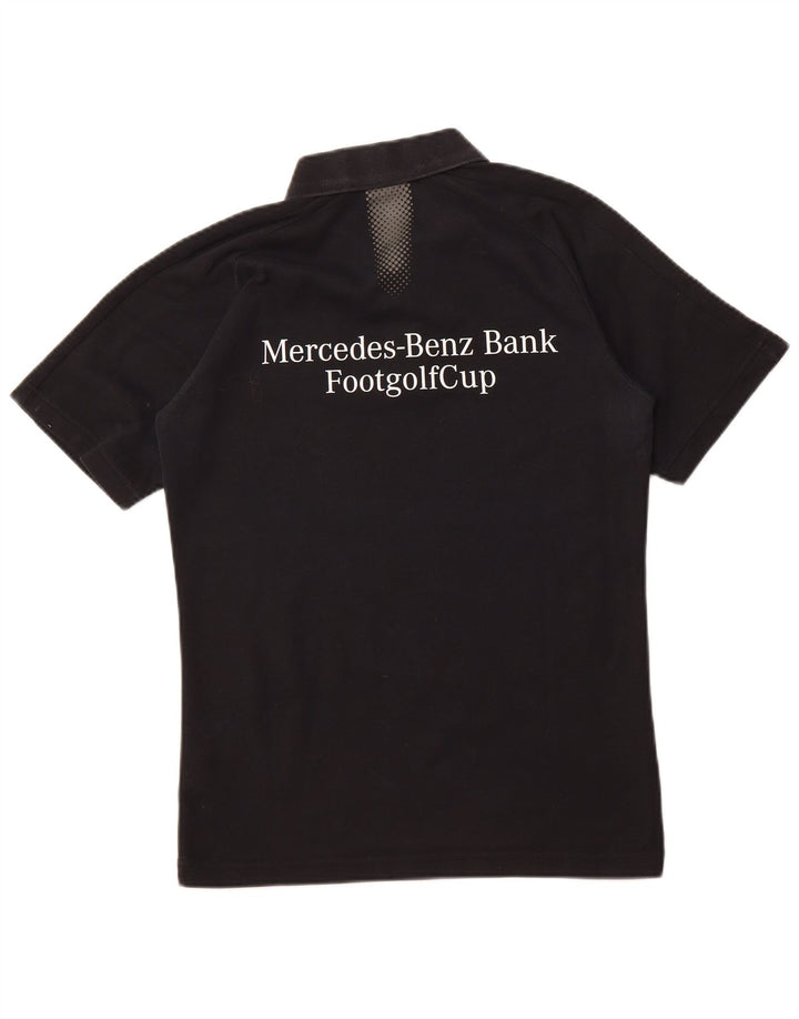 Męska koszulka polo z grafiką PUMA, średnia czarna, bawełniana