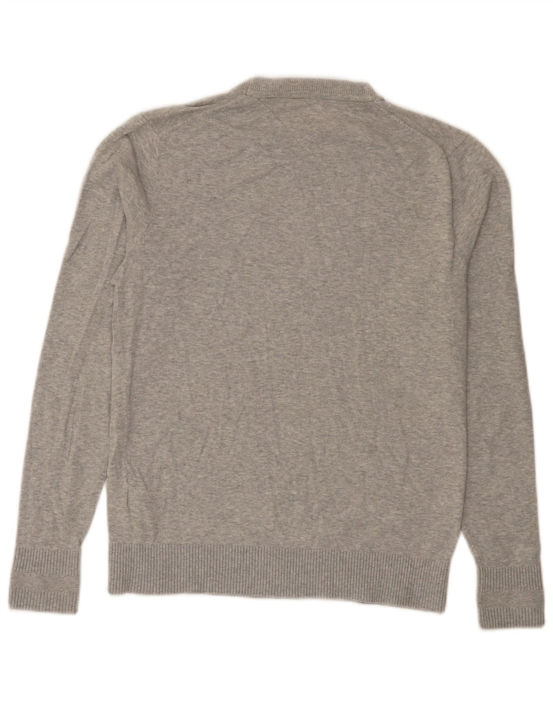 Męski sweter z okrągłym dekoltem Tommy Hilfiger o regularnym kroju, mały, szary, bawełniany