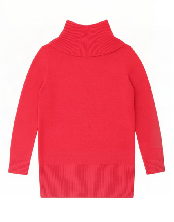 Marks & Spencer Damski sweter z golfem UK 14, duży, różowy, akrylowy