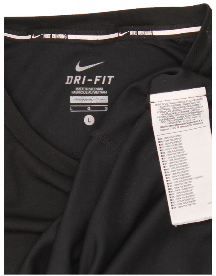 Męski T-shirt Nike Dri Fit, duży, czarny, poliestrowy