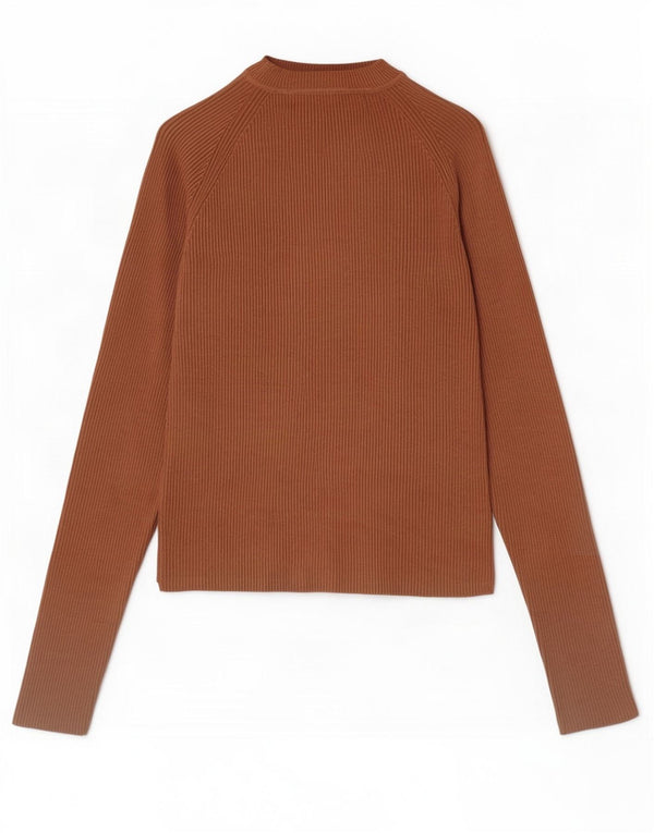 Zara Womens Crop Crew Neck Jumper Sweater UK 12 Medium Beige Viscose