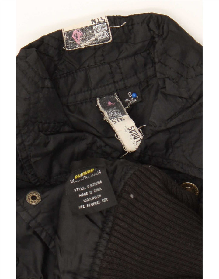 Damska kurtka bomberka Volcom UK 8 Mały czarny geometryczny nylon