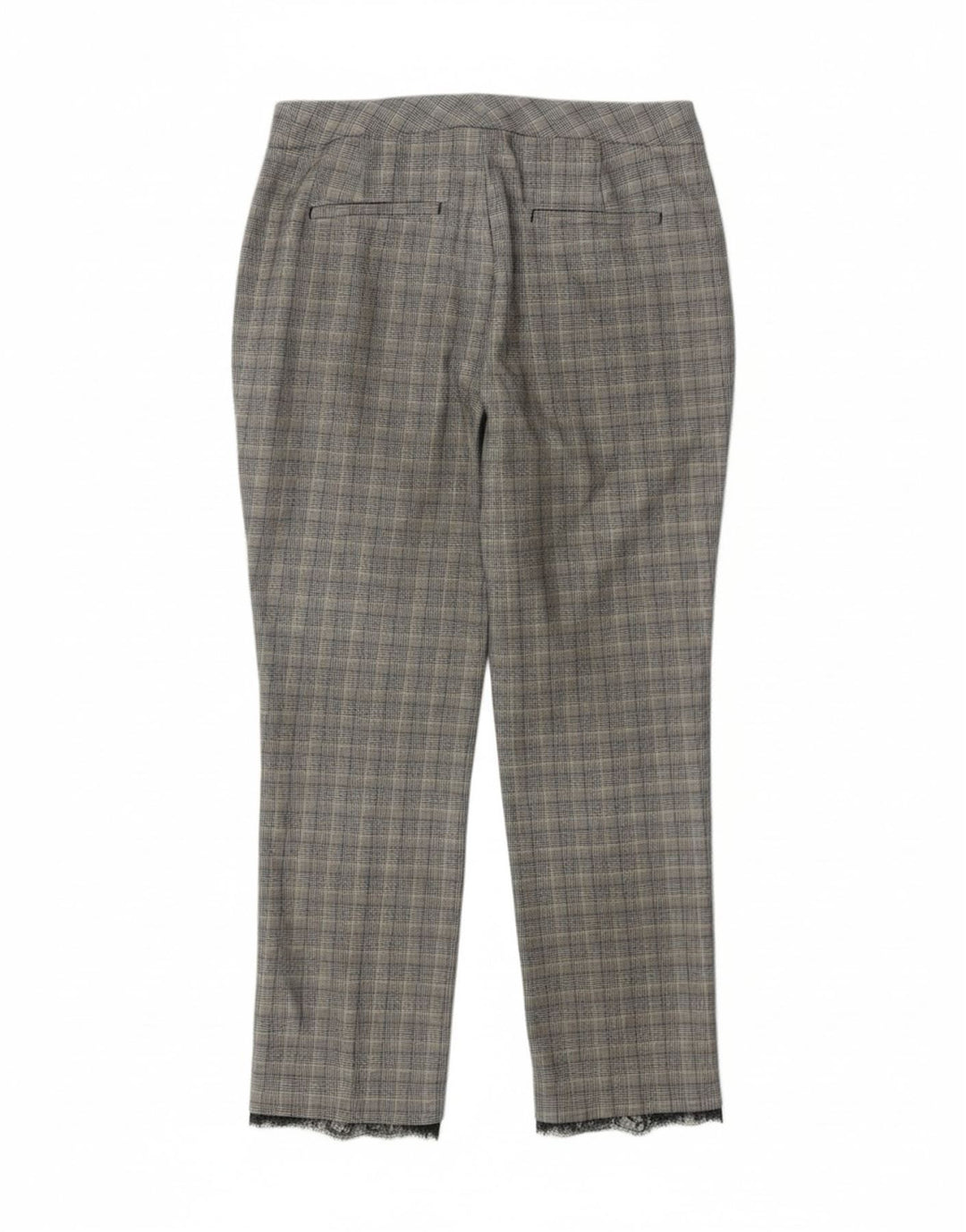 ZARA Womens Slim Casual Trousers Medium W28 L27 Grey Houndstooth Vintage Zara and Second-Hand Zara from Messina Hembry 