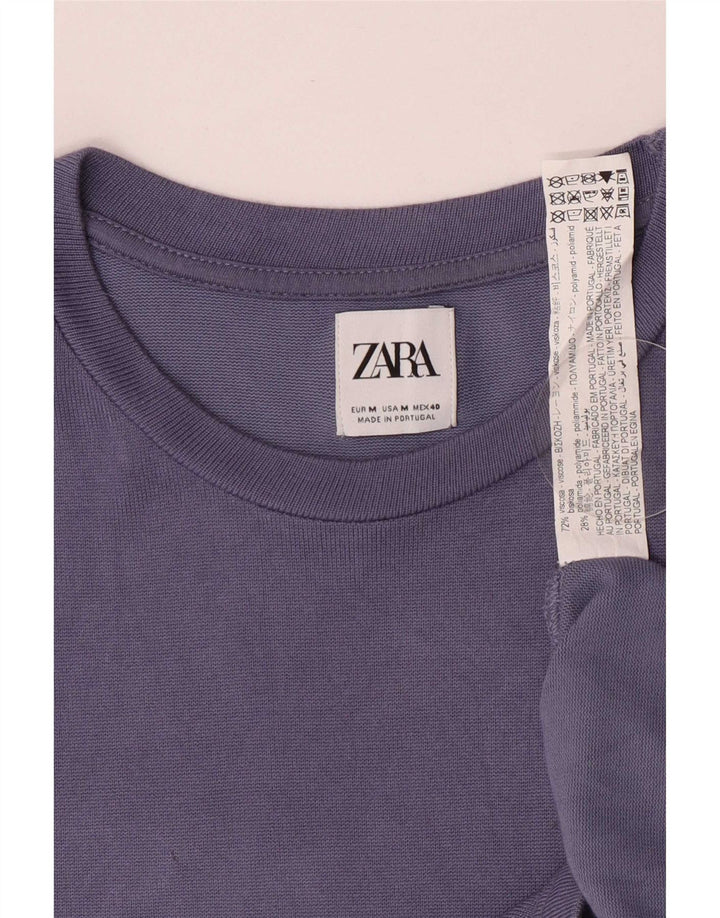 T-shirt męski Zara Top, średni fiolet, wiskoza