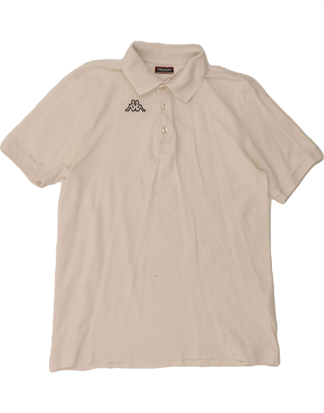 KAPPA Mens Polo Shirt Large White Cotton Vintage Kappa and Second-Hand Kappa from Messina Hembry 