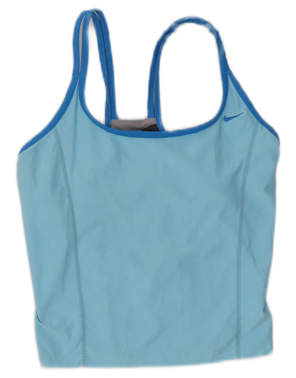 Damska kamizelka Nike Dri Fit Crop Top US 4/6 Mały niebieski poliester z blokami kolorów