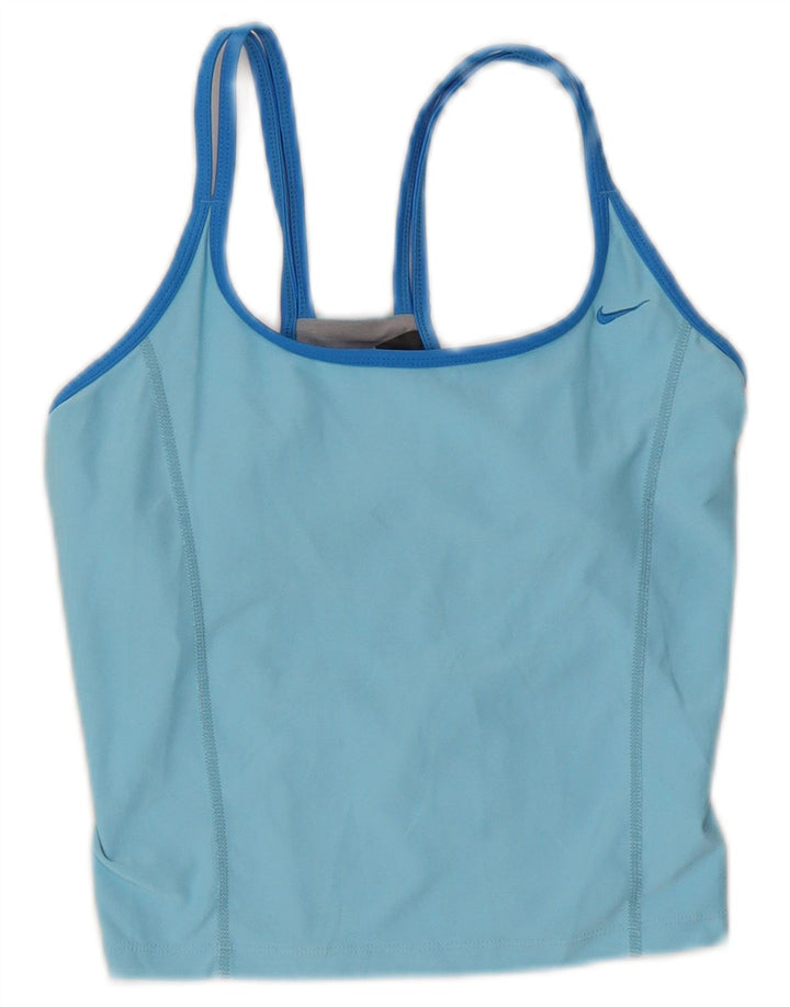 Damska kamizelka Nike Dri Fit Crop Top US 4/6 Mały niebieski poliester z blokami kolorów