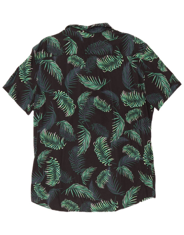 Jack Wills Męska koszula slim fit z krótkim rękawem XL, zielona, ​​kwiatowa, hawajska