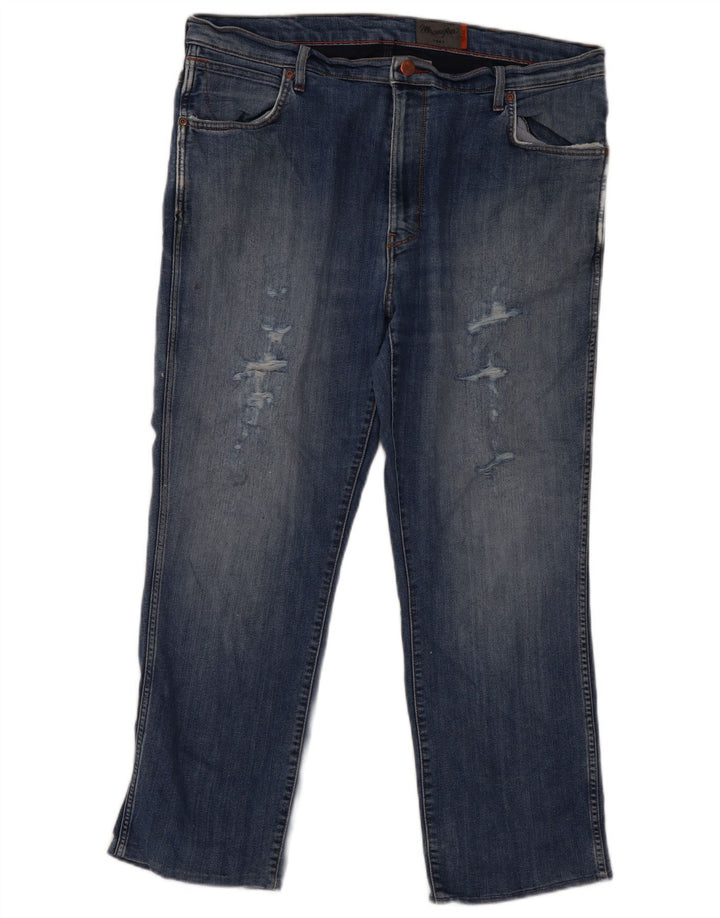 Męskie jeansy Wrangler w trudnej sytuacji W38 L27 niebieskie