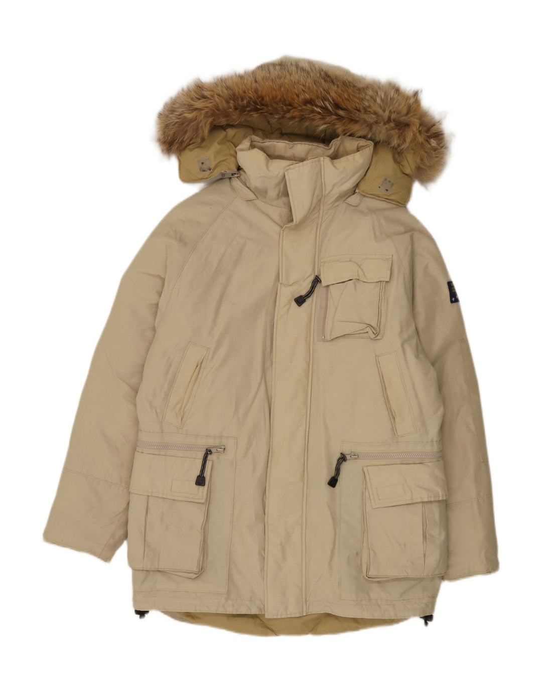 Woolrich Męski ocieplany płaszcz z kapturem UK 36 Small Beige