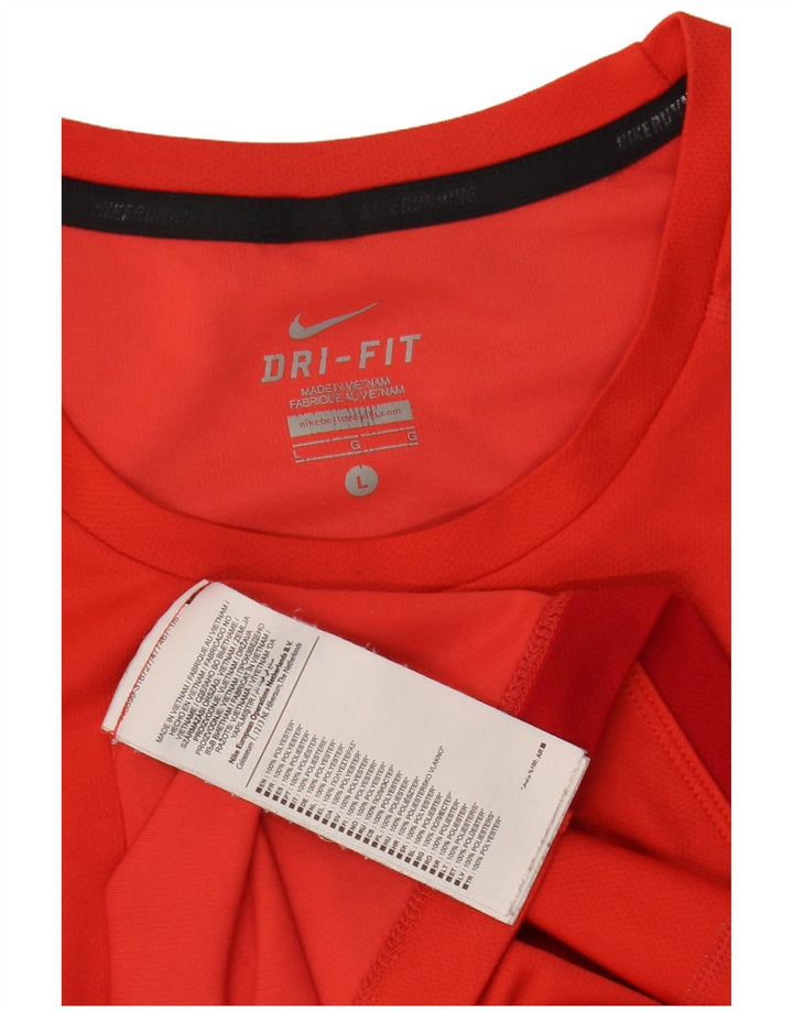 Męski T-shirt NIKE Dri Fit, duży, czerwony, poliester