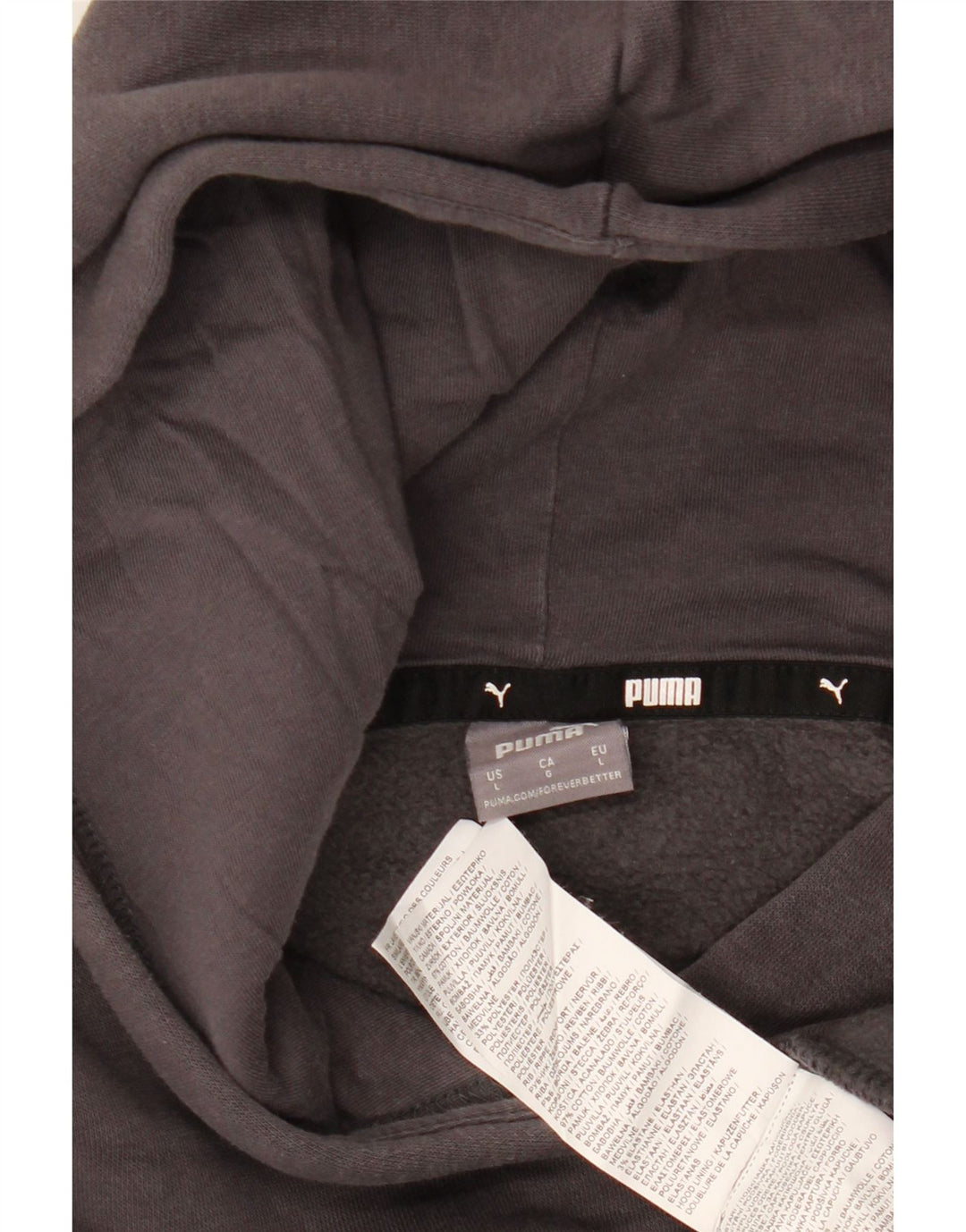 Damski sweter oversize z kapturem PUMA UK 16, duży, szary, bawełniany